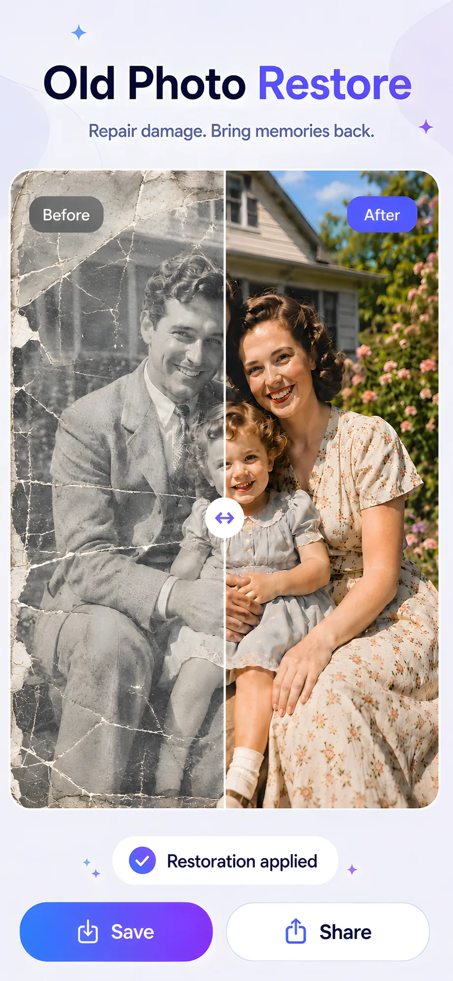 Old photo restore screen